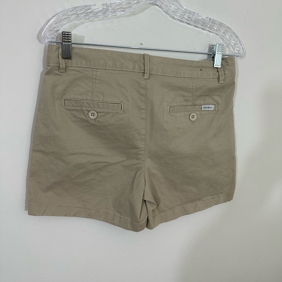 Eddie Bauer sz 4 shorts khaki Cute style Legendwash stretchy - Picture 8 of 13